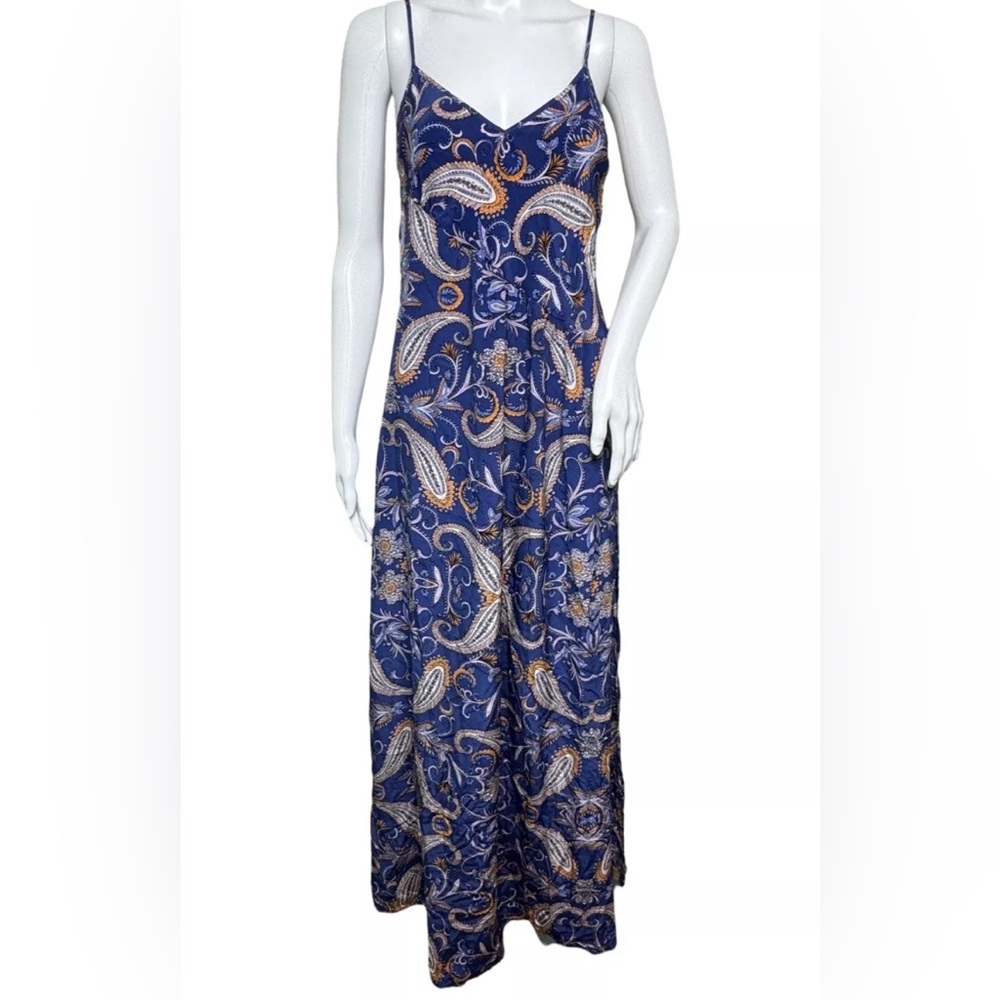 Yumi Kim Cobalt paisley maxi with adjustable straps EUC S